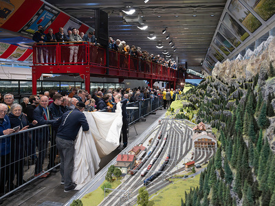 Vernissage des Gotthardbahnmodells im Verkehrshaus am  25. Oktober. | © Pius Koller