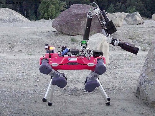 Roboterhund von Anybotics. Gemeinsam mit Maxon will das Zürcher Roboter-Start-up einen Laufroboter für den Monde entwickeln. | © ETH Zürich Roboterhund von Anybotics. Gemeinsam mit Maxon will das Zürcher Roboter-Start-up einen Laufroboter für den Monde entwickeln. | © ETH Zürich